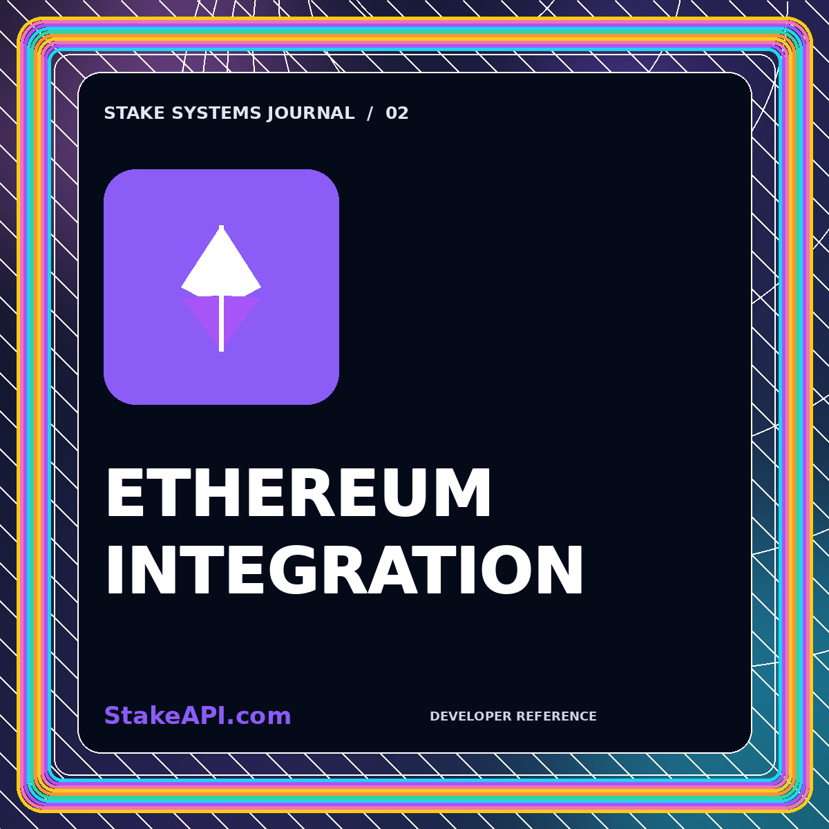 Neon typography card for Ethereum Integration